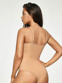 SHAPORA 1pc Solid Color Women's Lingerie Jumpsuit - Coffee Brown - View 2