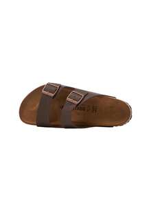 Birkenstock صنادل نسائية مسطحة أريزونا بيركو-فلور عادية باللون البني الداكن 51701 - Dark Brown - مشاهدة 3