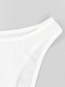 SHEIN DrisQ Men's Backless Hollow Mesh Tank Top Jumpsuit Sexy Lingerie - White - View 3