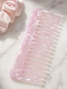 Haus Hana 1PC Acetate Plate Hair Comb Marble Pattern Anti-Static Wide Tooth Detangling Comb Smooth Glide No Pull Hair Styling Tool For Home Salon Daily Use Perfect Birthday Valentine's Day Gift For Women - multicolor - View 9