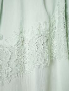 KSTM Top de verano con tirantes de encaje, cuello cuadrado, volantes escalonados y fluido para fiestas - Verde - Ver 5