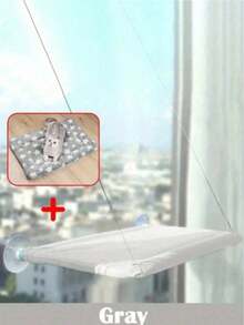 PETSIN 一体式猫吊床，悬挂式猫床，窗户宠物床，适用于猫、小型犬，阳光充足的窗台座椅，带安装支架和毯子，承重5公斤，宠物配件 - 寬度35-40/32    長度55/49 - 查看 29