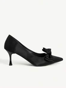 CUCCOO CHICEST Women's Shoes Black Pointed Toe Bow High Heels Elegant Date Wedding Commute Banquet Fall Shoes - Black - View 3