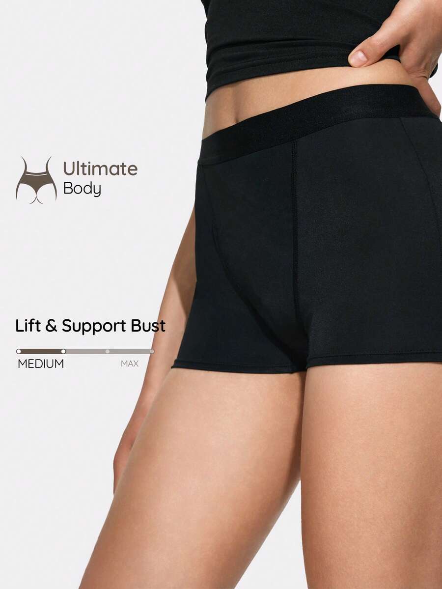 SHAPORA Women's Popular Minimalist Solid Color Fashion Comfortable High Cost-Effective High Quality Safety Shorts, Single Pack - Black - View 1
