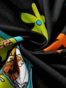 SCOOBY-DOO X SHEIN 女款字母印花短袖睡裙 - 黑色 - 查看 6