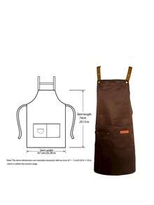 Celemek Katun Unisex dengan Kantong, Celemek Kerja dengan Tali dan Kantong Cokelat, Tersedia Berbagai Warna, Untuk Dapur, Kafe, Restoran, Barista, Tukang Roti, Koki, BBQ - MultiWarna - View 3