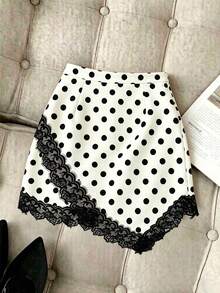 GlowEve Women's Spring/Summer New Lace Patchwork Elegant Gorgeous Skirt - Black and White - View 1