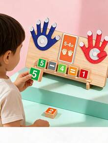 MINKOJA MINKOJA Montessori Learning Toys For Toddlers, Finger Counting Math Toys, Number Counting Blocks, Wooden Educational Math Toys For Kids - Multicolor - View 1