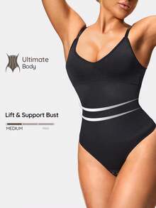 SHAPORA Set de 2 piezas Moldeador corporal de mujer tipo mono - Negro - Ver 1