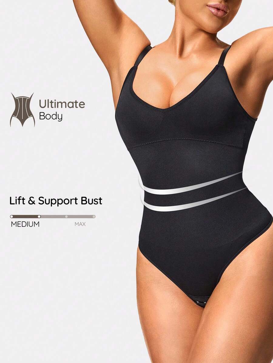 SHAPORA Set de 2 piezas Moldeador corporal de mujer tipo mono - Negro - Ver 1