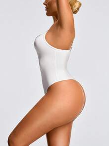 SHAPORA Quần lót định hình màu trắng Body Shaper nâng ngực và mông - Kiểm soát vòng eo - trắng - Xem 6