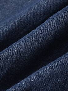 Livesso Turn-Down Collar Large Pocket Loose Women's Denim Jacket And Coat Everyday Navy Blue Autumn Casual Vacation - Blue - View 8