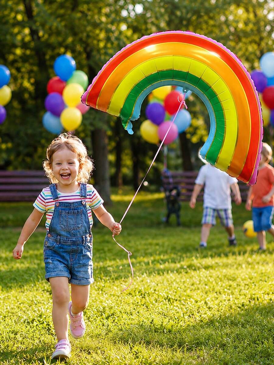 MINKOJA 1/2pcs Giant Rainbow Foil Balloon Colorful Balloon For Kids Birthday Party Decorations Photo Backdrop Party Decor, BabyShower, Party Supplies - View 1