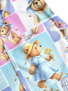 PopScrub Women's Scrub Cute Bear Print Pattern, Suitable For Children, Pet Hospital Top - Multicolor - View 4