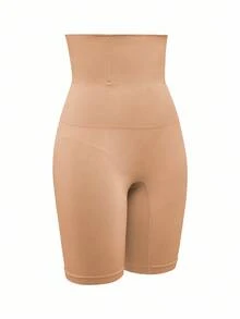 SHAPORA 1pc Apricot Color Minimalist Shapewear Pants - Apricot - View 4