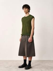 TOKVUE Men's Fashion Holiday Hollow Round Neck Versatile Knit Vest - Army Green - View 5