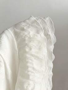 Elamini Women's Asymmetrical Ruffle Hem Fashion Versatile Mini Skirt - White - View 7