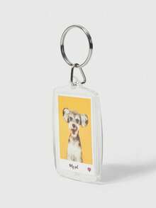 Custom 1PC Photo And Text Keychain, Personalized Acrylic Keychain, Custom Couple Keychain Photo Key Ring, Customized Logo Keychain For Birthday Gift - Multicolor - View 11