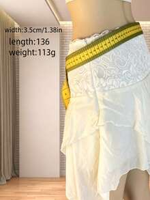 superFUNNYmarket 1/2Pcs Streetwear Measuring Tape Belt, Yellow Double D-Ring Buckle Waist Belt, Adjustable Woven Fashion Belt With Metal Tip Tail,Creative & Quirky Birthday Gift,For Boyfriend, Girlfriend,Friends - Multicolor - View 6
