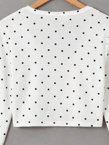 SHEIN 青少年女孩休閒波點開襟外套 - 彩色 - 查看 4