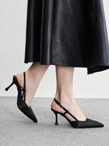 CUCCOO BIZCHIC 優雅便捷尖頭女款高跟鞋，適合女性，舒適中跟款式，適用於辦公室、婚禮、派對以及春夏季鞋款 - 烏黑色, - 查看 4