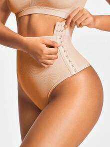 SHAPORA Tanga moldeador de cintura alta con botones laterales - Albaricoque - Ver 6