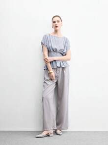 CUCCOO BIZCHIC 優雅灰色尖頭扣帶厚底平底鞋，適合女性，舒適低跟款式，適用於辦公室、婚禮、派對以及春夏季鞋款 - 灰色. - 查看 3