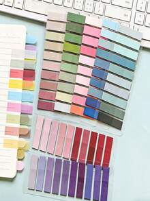 7 paquetes/paquete Notas adhesivas de índice multicolor degradado, 200 hojas por tarjeta, colores vibrantes, adecuadas para oficina, clasificación de documentos de estudio, marcado de cuadernos y anotación de páginas - Multicolor - Ver 9