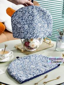 1PC New Teapot Insulation Cover, Warming, Dustproof, Heat-Resistant Cloth Cover With Cotton Lining For Teapots, Kitchen Decoration, Home Decoration. Used For Insulation, Cold Preservation, Moistureproof, Dustproof. Suitable For Outdoor Use - White - View 1