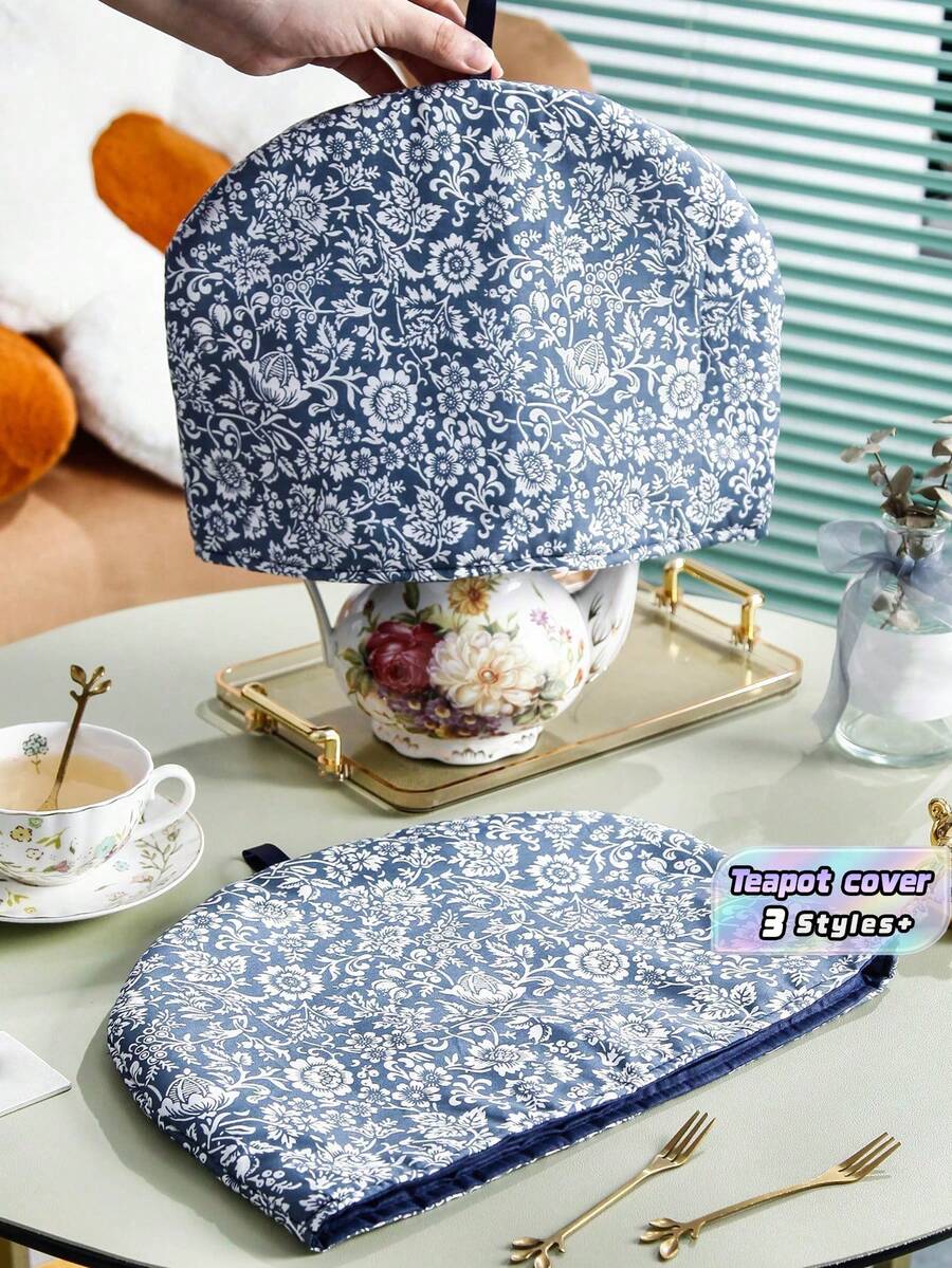 1PC New Teapot Insulation Cover, Warming, Dustproof, Heat-Resistant Cloth Cover With Cotton Lining For Teapots, Kitchen Decoration, Home Decoration. Used For Insulation, Cold Preservation, Moistureproof, Dustproof. Suitable For Outdoor Use - White - View 1