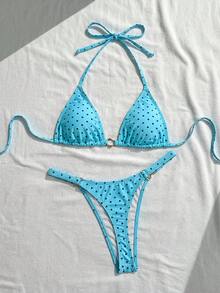 Swim Mod 26SS 春夏度假海灘高端性感圓點比基尼泳衣兩件組 - 彩色 - 查看 4