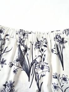Rusticease Conjunto de 2 piezas para mujer talla grande con estampado geométrico, cuello redondo, manga larga, top con bajo asimétrico y pantalones, casual elegante boho smart, azul marino, para otoño, vacaciones y otoño - Multicolor - Ver 5