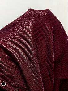 Amplova Y2K Sexy Sleeveless Bandeau Strapless Bodycon Snake Skin High Elasticity Mini Tight Dress For Women Club Night Burgundy Summer - Burgundy - View 9