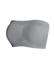 SHAPORA 3pcs Women Solid Color Bandeau Bras Without Padding For Everyday Wear Casual - Multicolor - View 4