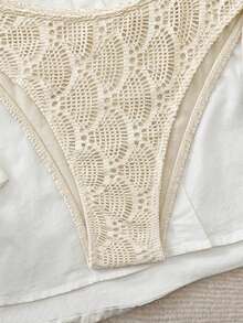 Swim Chiccia 26SS 春夏度假海灘紋理面料綠色鋼圈托高比基尼泳衣兩件套 - 粉色 - 查看 8