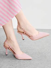 CUCCOO BIZCHIC 優雅便捷尖頭女款高跟鞋，適合女性，舒適中跟款式，適用於辦公室、婚禮、派對以及春夏季鞋款 - 粉色.. - 查看 4