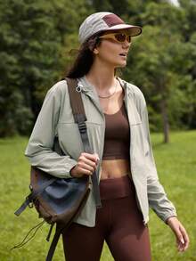 In My Nature Jaket Outdoor Wanita Polos Berkerudung - Khaki - View 3