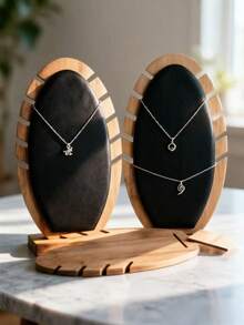 Rak pajangan perhiasan dengan kompartemen penyimpanan liontin dan kalung. Ini adalah barang pajangan yang cocok untuk musim kembali ke sekolah, menampilkan gaya kelas atas yang modis dan mewah. Sangat disukai banyak orang. - Hitam - View 7
