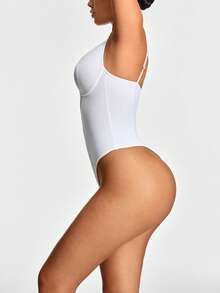SHAPORA Women Sleeveless Seamless Jumpsuit - White - View 3