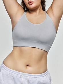 SHAPORA 1 件大码女式无缝舒适睡衣吊带背心 - 淺灰色 - 查看 2