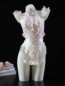 Dansine Disfraz de delantal de criada sexy y lindo, conjunto de uniforme de criada tentadora - Ponche de Fiesta - Ver 8