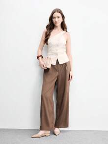 CUCCOO BIZCHIC 女款圓點網格後跟帶平底鞋，優雅尖頭透氣平底涼鞋，休閒日常與辦公室鞋 - 杏色 - 查看 3