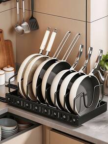 Adjustable Kitchen Storage Racks: A Space-Saving Cabinet And Cookware Solution Suitable For Pots, Pans, And Lids. Drawer-Style Cabinet Storage Racks Are Suitable For Kitchens And Bathrooms. Kitchen Storage Boxes, Spice Racks. - Storage Rack - View 6
