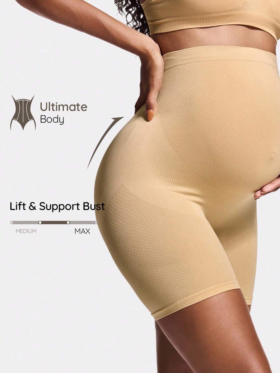 SHAPORA Calcinha modeladora feminina de cintura alta, alta elasticidade, respirável e confortável com acabamento em renda - Damasco - Ver 1