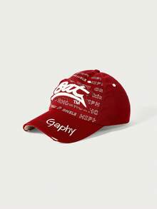 Glisma 1pc Outdoor Couple Hip Hop Baseball Cap, Sun Protection Snapback Hat With BAT, GAPHY, GRAPHY Embroidery, Fashionable Casual Contrast Color Design - Multicolor - View 4