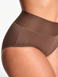 SHAPORA Braga moldeadora de cintura alta de talla grande, prenda moldeadora de Body corto, levantador de glúteos y control de cintura - Café integral - Ver 5