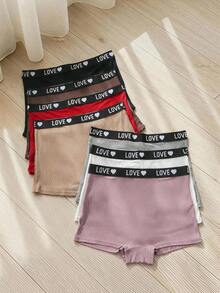 7 Cái/bộ Quần Short Boxer Cạp Cao In Chữ Nữ Thể Thao - Nhiều màu - Xem 1