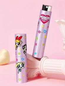 THE POWERPUFF GIRLS X SHEIN 1个0.27盎司/8毫升可爱卡通图案印花喷雾瓶，可装香水、爽肤水和其他液体，带漏斗，可重复灌装，图案包括友谊、爱、星星、PPG、花朵、泡泡、毛茛花。 - 粉色 - 查看 1