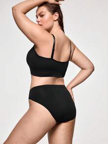 SHEIN Damen Große Größen 2026 Bestseller-Set aus nahtlosem, minimalistischem, einfarbigem, modischem, bequemem, hochwertigem und tragbarem Material - Schwarz - Übersicht 2