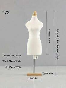 1 pieza Miniatura de maniquí humano de costura con base cuadrada, accesorios de enseñanza para exhibición de ropa - Beige - Ver 12